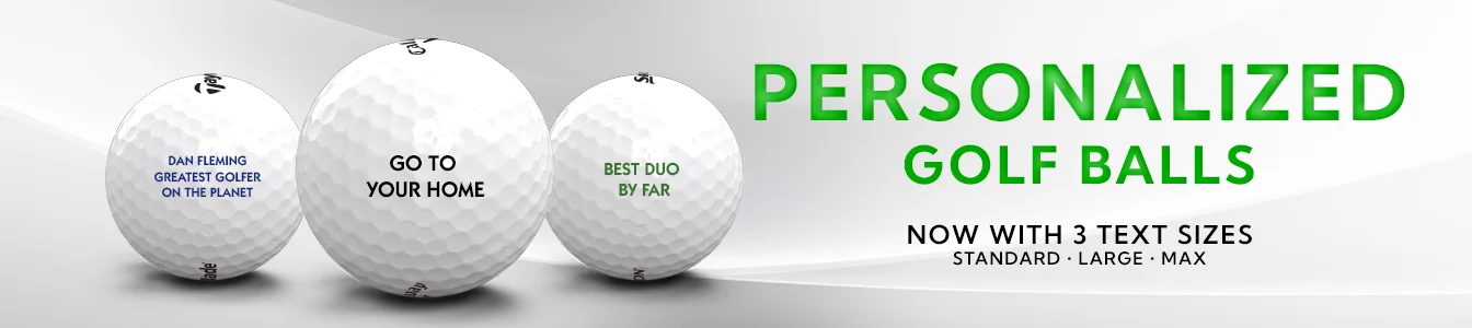 Personalized Golf Balls | Now with 3 text sizes: standard, large, and max