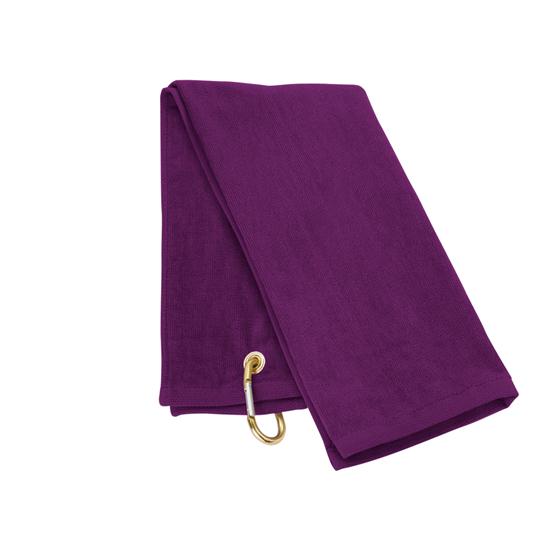TriFold Personalized Golf Towel Purple