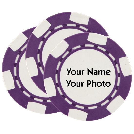 Classic Personalized Poker Chips Purple 3 Pack