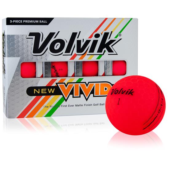 Volvik Vivid Matte Red Personalized Golf Balls