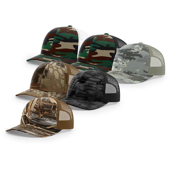 Richardson Men's R112 Trucker Camo Snapback Hat Golfballs.com