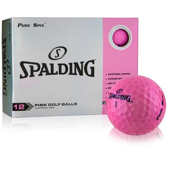 Spalding Pure Spin Pink Personalized Golf Balls Golfballs.com