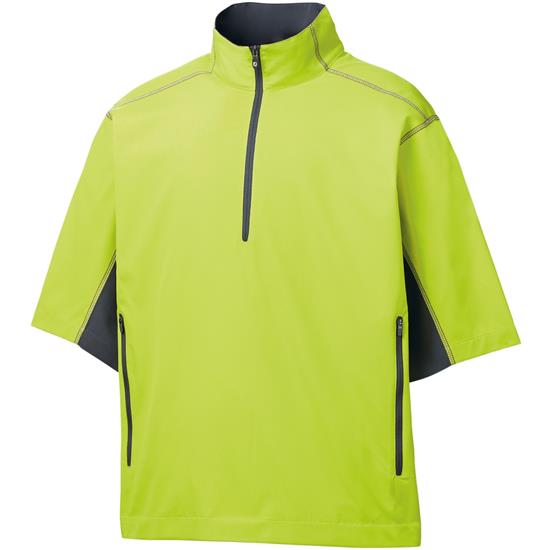 FootJoy Men's Short Sleeve Sport Windshirt Pullover LimeCharcoal