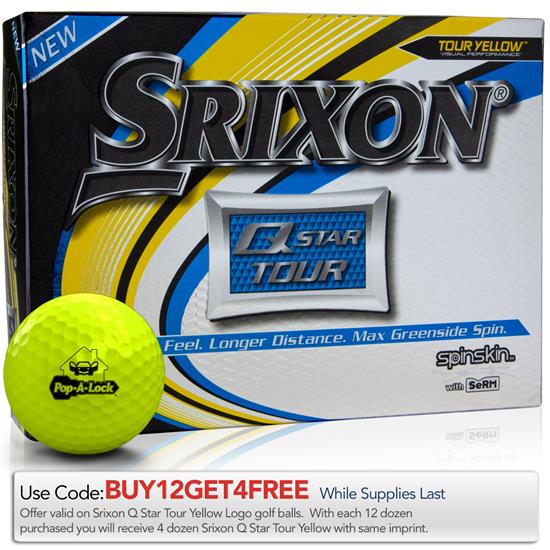 Srixon QStar Tour 3 Yellow Custom Logo Golf Balls