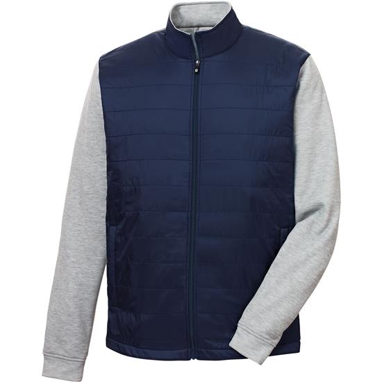 FootJoy Men's FullZip Hybrid Jacket NavyHeather Grey XXLarge