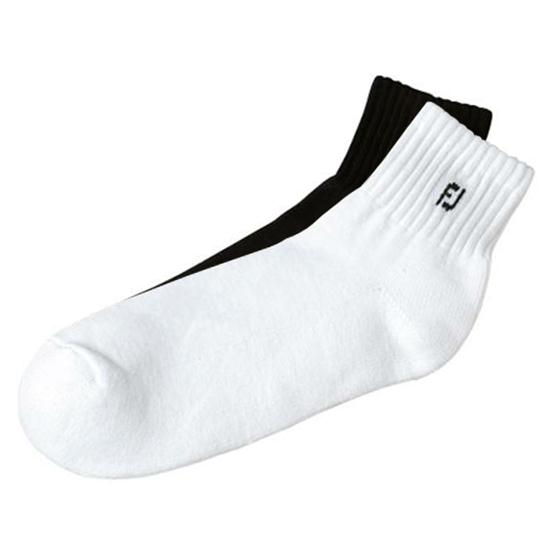 FootJoy Men's ComfortSof Quarter Socks - Black - Size 7-12 Golfballs.com