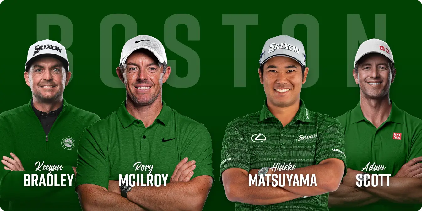 Boston Common Golf Players - Rory McIlroy, Hideki Matsuyama, Keegan Bradley, Adam Scott