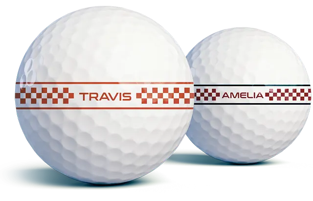 Checkerboard golf balls