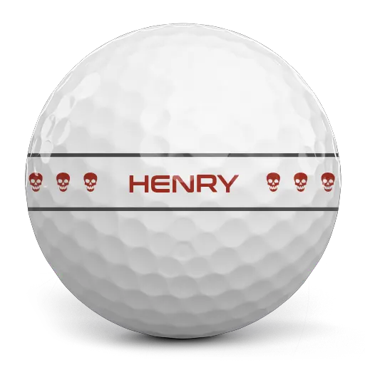 AlignXL Icon Skulls alignment aid on golf ball