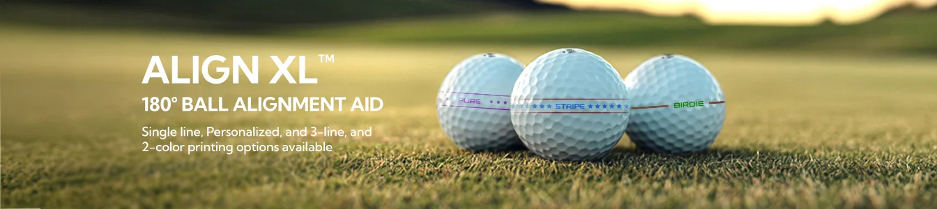 AlignXL Golf Balls | 180 degree ball alignment aid
