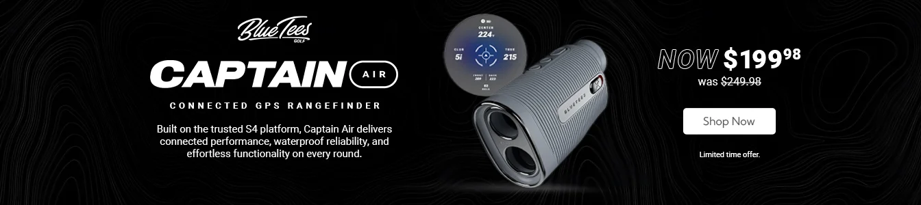 Blue Tees - Captain Air Connected GPS Rangefinder Now $199.98 for a Limited Time | Shop Now