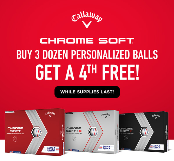 Buy 3 Dozen Personalized Balls, Get a 4th Dozen Free. Text Personalization Only. Limited Time Offer.