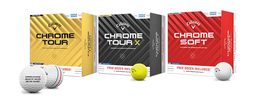 Callaway Chrome Tour, Chrome Tour X, and Chrome Soft Golf Balls