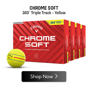 Callaway Golf Chrome Soft 360 Triple Track Yellow Golf Balls - Buy 3 DZ Get 1 DZ Free