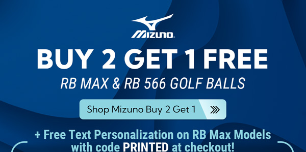 Mizuno Buy 2 Dozen Get 1 Free on RB Max and RB 566 Golf Balls + Free Text Personalization (Personalization not available on RB 566 models.)