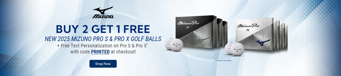 Mizuno Buy 2 Get 1 Free on RB Max, RB 566, and the all new for 2025 Mizuno Pro S and Mizuno Pro X | Shop Now