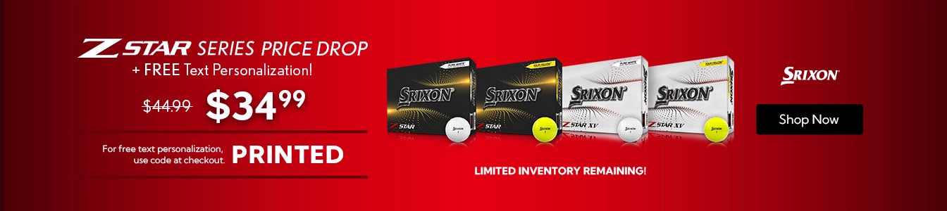 Price Drop on Srixon Z-Star & Z-Star XV Custom Logo Golf Balls | Save $10 per Dozen PLUS free text personalization!