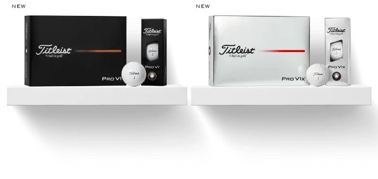 Titleist 2025 Pro V1 & Pro V1x on Shelf