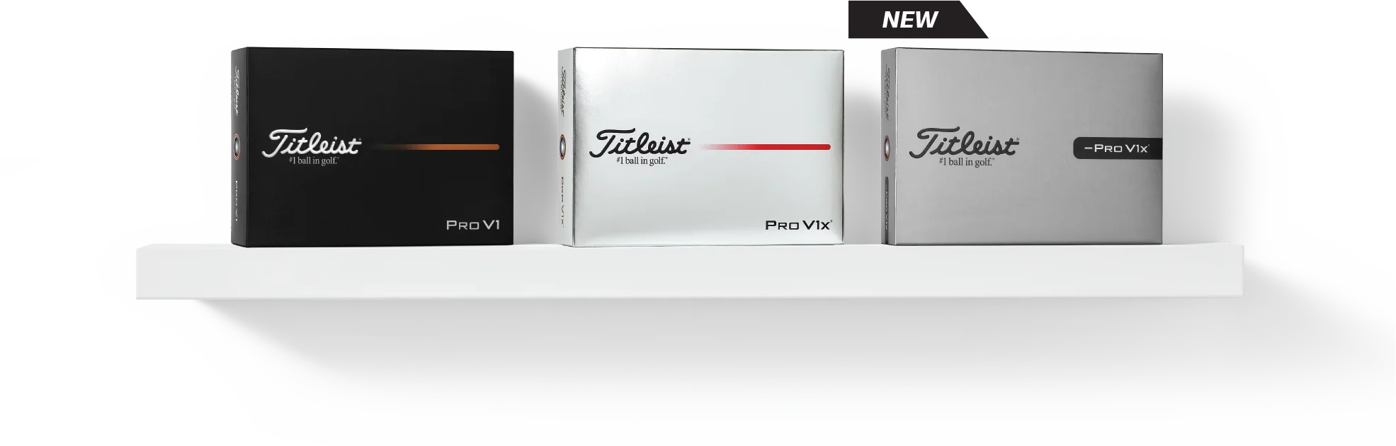Titleist Pro V1, Pro V1x, and NEW Pro V1x Left Dash Dozen Boxes