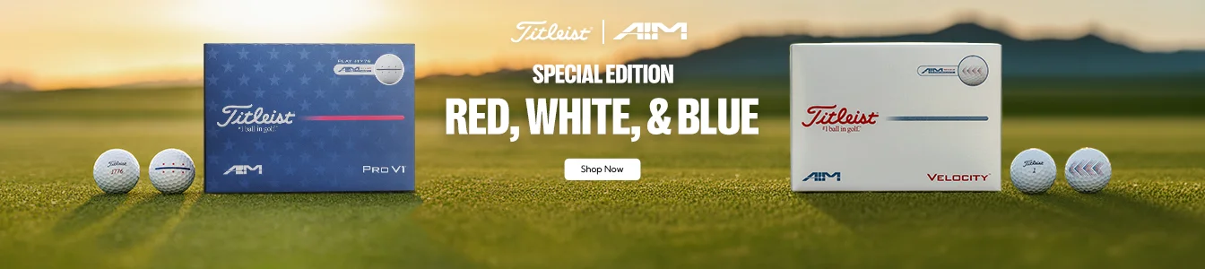 Titleist ProV1 AIM Performance Red, White, and Blue and Velocity USA AIM Golf Balls | Shop Now