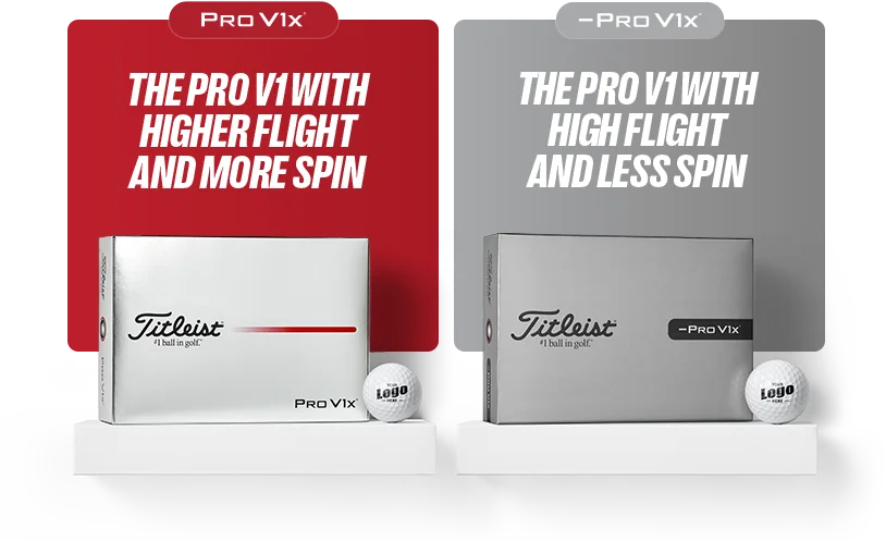 Titleist Pro V1x and Left Dash Custom Logo Golf Balls