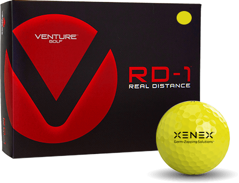 Venture Golf RD-1 Yellow Custom Logo Golf Balls
