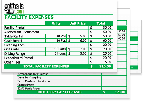 Golf Tournament Budget Template Free Excel Sheet Download