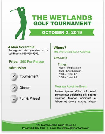 Free customizable golf tournament flyer templates