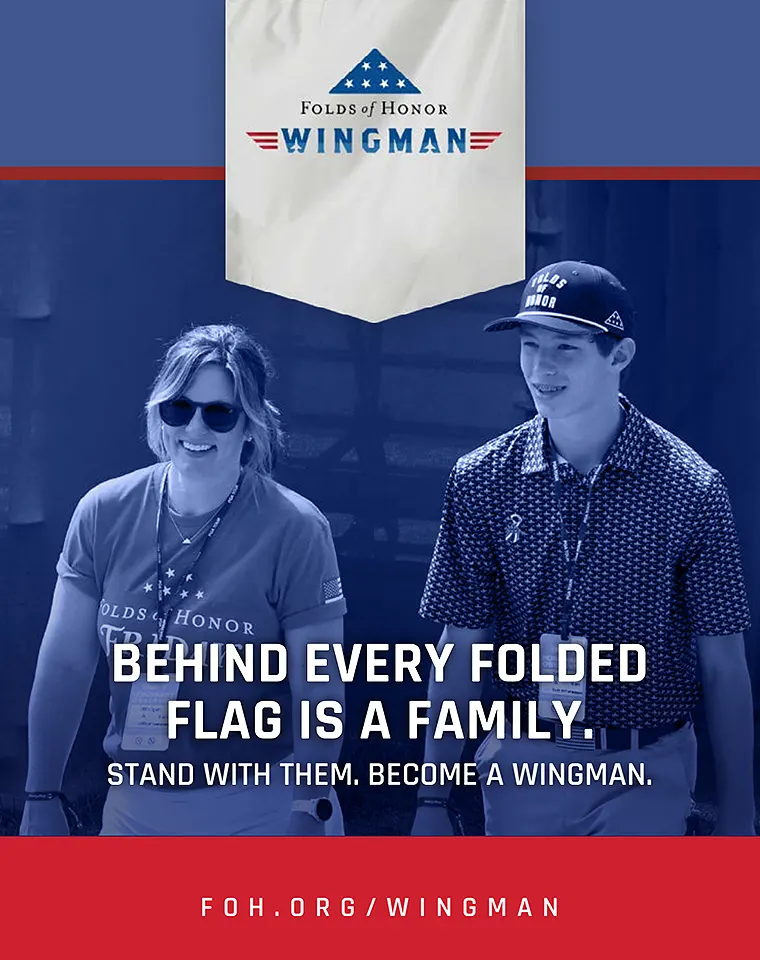 Folds of Honor - Behind every folded flag is a family. Stand with them. Become a Wingman.