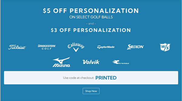 Free Personalization on Select Golf Balls