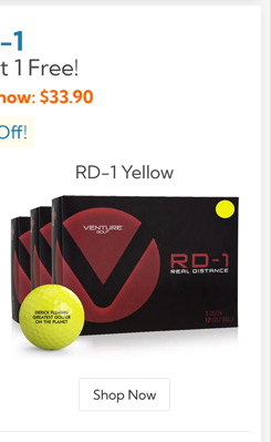 Venture Golf RD 1 Yellow Golf Balls Buy 2 Get 1 Free/RD 1 Yellow Golf Balls Buy 2 Get 1 Free Yellow