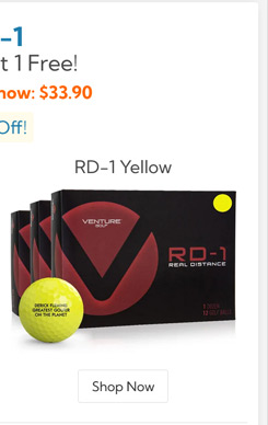 Venture Golf RD 1 Yellow Golf Balls Buy 2 Get 1 Free/RD 1 Yellow Golf Balls Buy 2 Get 1 Free Yellow