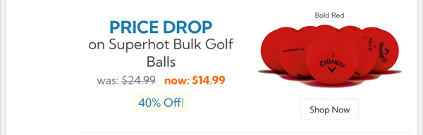 Callaway Golf Superhot Bold Red Bulk Golf Balls