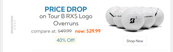 Bridgestone 2022 Tour B RXS Logo Overrun Golf Balls