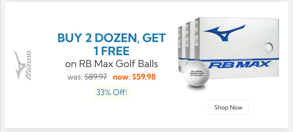 Mizuno RB Max Golf Balls Buy 2 DZ Get 1 DZ Free