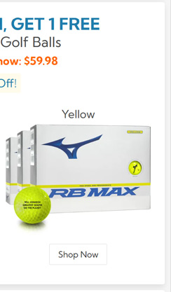 Mizuno RB Max Yellow Golf Balls Buy 2 DZ Get 1 DZ Free/RB Max Yellow Golf Balls Buy 2 DZ Get 1 DZ Free