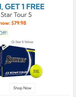 Srixon Q Star Tour 5 Yellow Golf Balls Buy 2 DZ Get 1 DZ Free