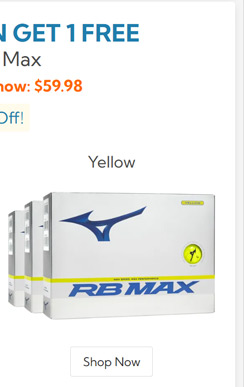 Mizuno RB Max Yellow Golf Balls Buy 2 DZ Get 1 DZ Free/RB Max Yellow Golf Balls Buy 2 DZ Get 1 DZ Free