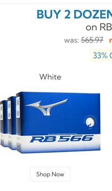 Mizuno RB 566 Golf Balls Buy 2 DZ Get 1 DZ Free/RB 566 Golf Balls Buy 2 DZ Get 1 DZ Free