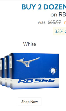 Mizuno RB 566 Golf Balls Buy 2 DZ Get 1 DZ Free/RB 566 Golf Balls Buy 2 DZ Get 1 DZ Free