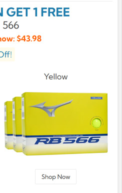 Mizuno RB 566 Yellow Golf Balls Buy 2 DZ Get 1 DZ Free/RB 566 Yellow Golf Balls Buy 2 DZ Get 1 DZ Free