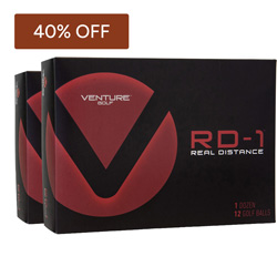 Venture Golf RD-1 Golf Balls. 2 Pack