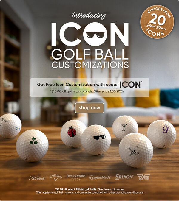 Free Icon Customization on Select Golf Balls from Top Brands! ($8.00 off on Titleist golf balls)