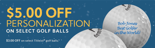 $5.00 Off Personalization on Select Golf Balls