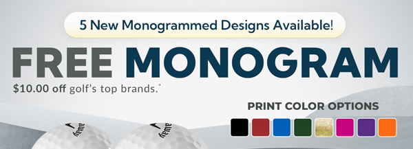 Free Monogram on Select Golf Balls