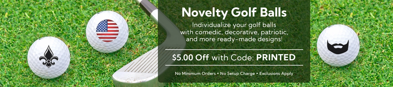 Novelty Golf Balls | Get $5.00 off with code PRINTED