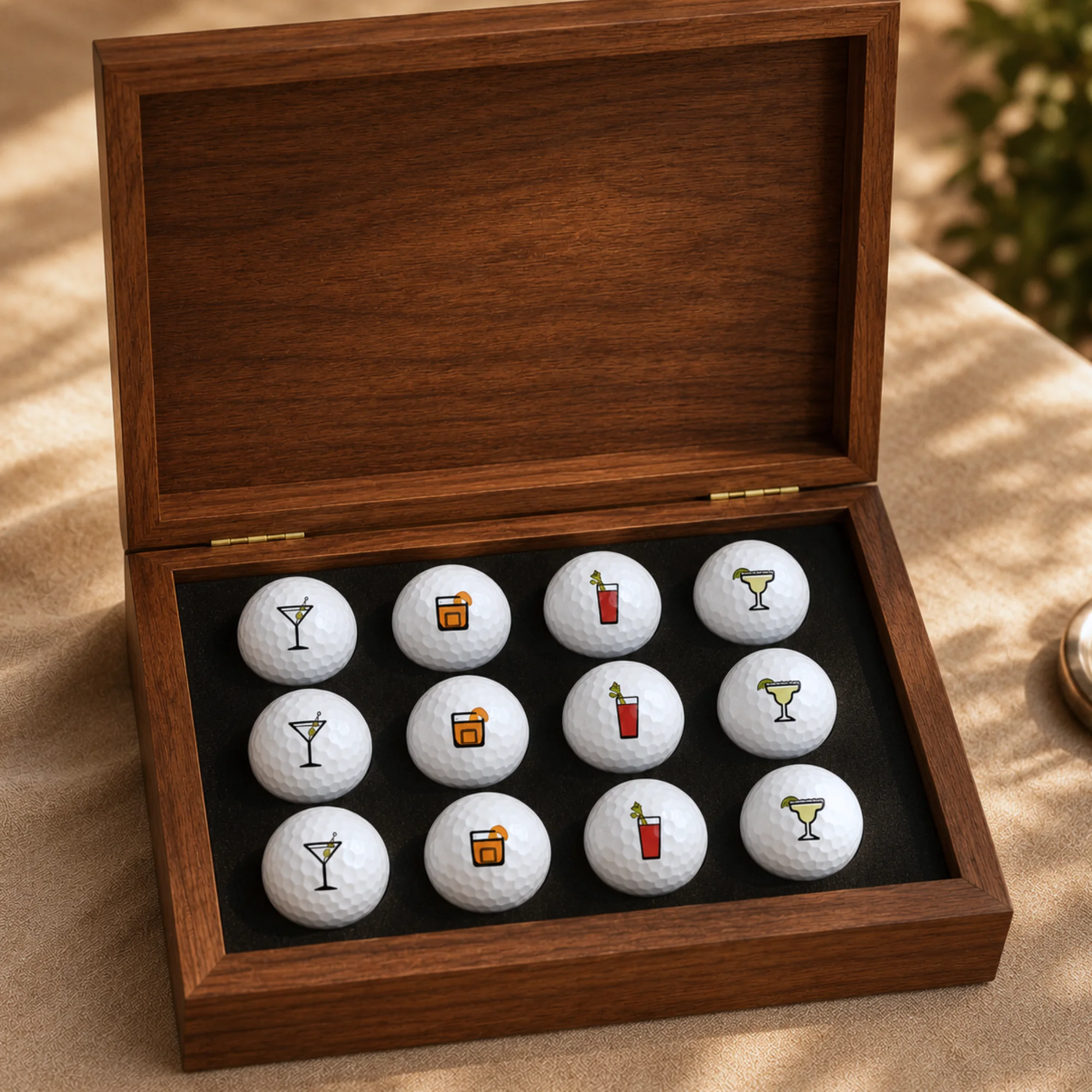 Drinks 4-Icon Set in Premium Wooden Box Upgrade