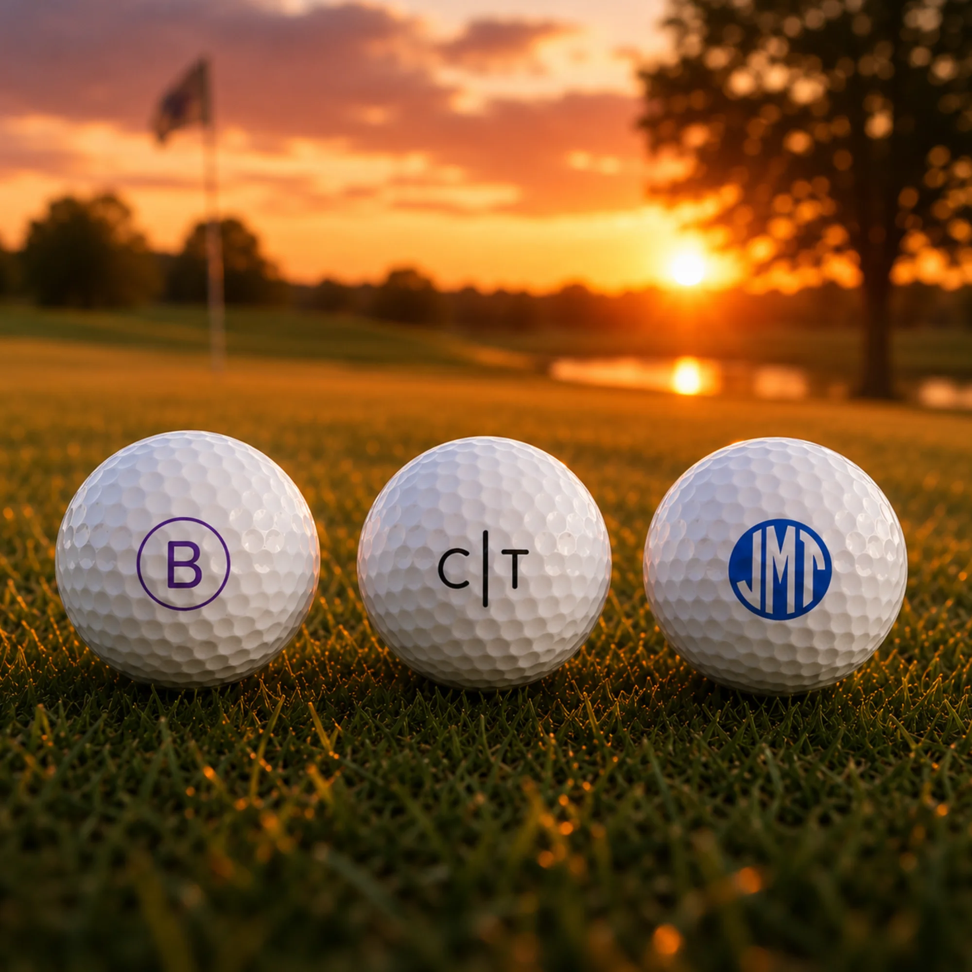Monogrammed Golf Balls on Course