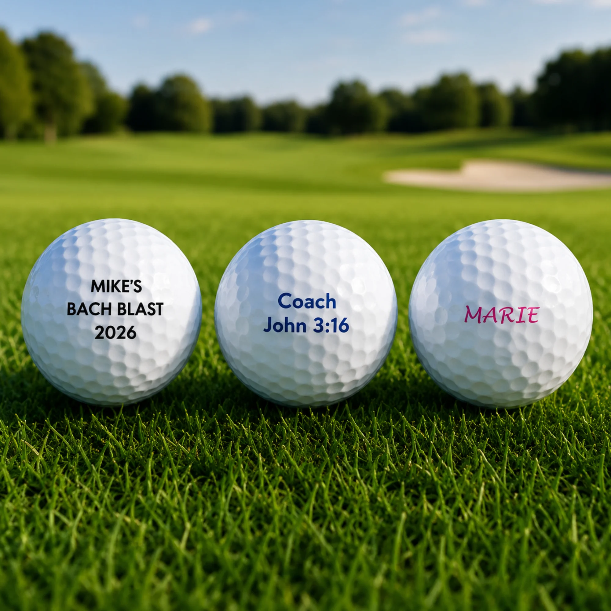 Golf Ball Grouping with Text Personalizations