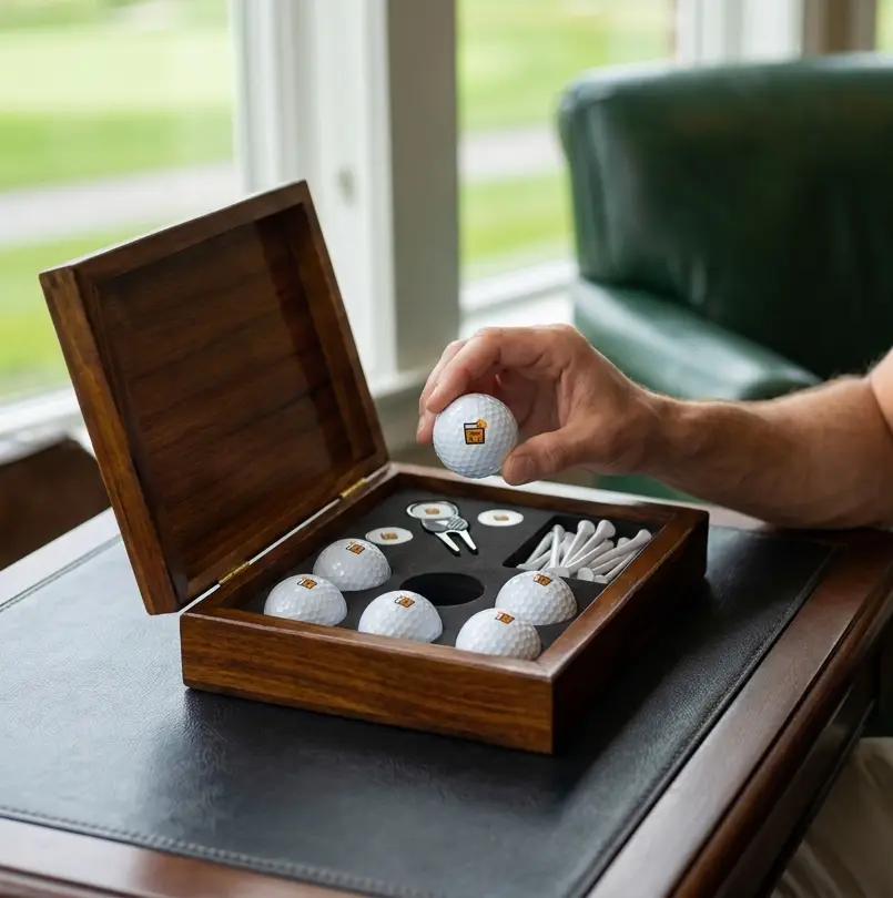 Gift Box with Custom Logo Golf Balls